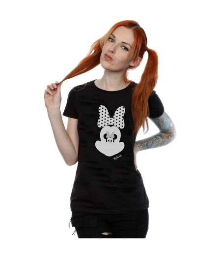 Disney Femmes/Les femmes Minnie Mouse - T-shirt en coton avec illusion de miroir (Noir) - UTBI30926
