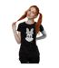 Disney Femmes/Les femmes Minnie Mouse - T-shirt en coton avec illusion de miroir (Noir) - UTBI30926-2