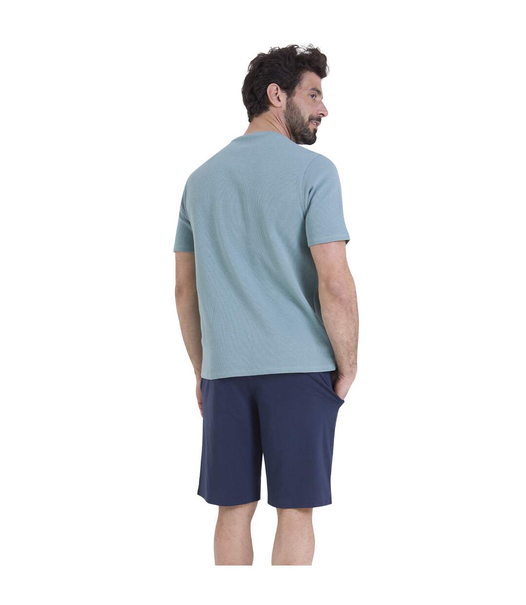 Pyjama court col rond homme Waffle Athena-3