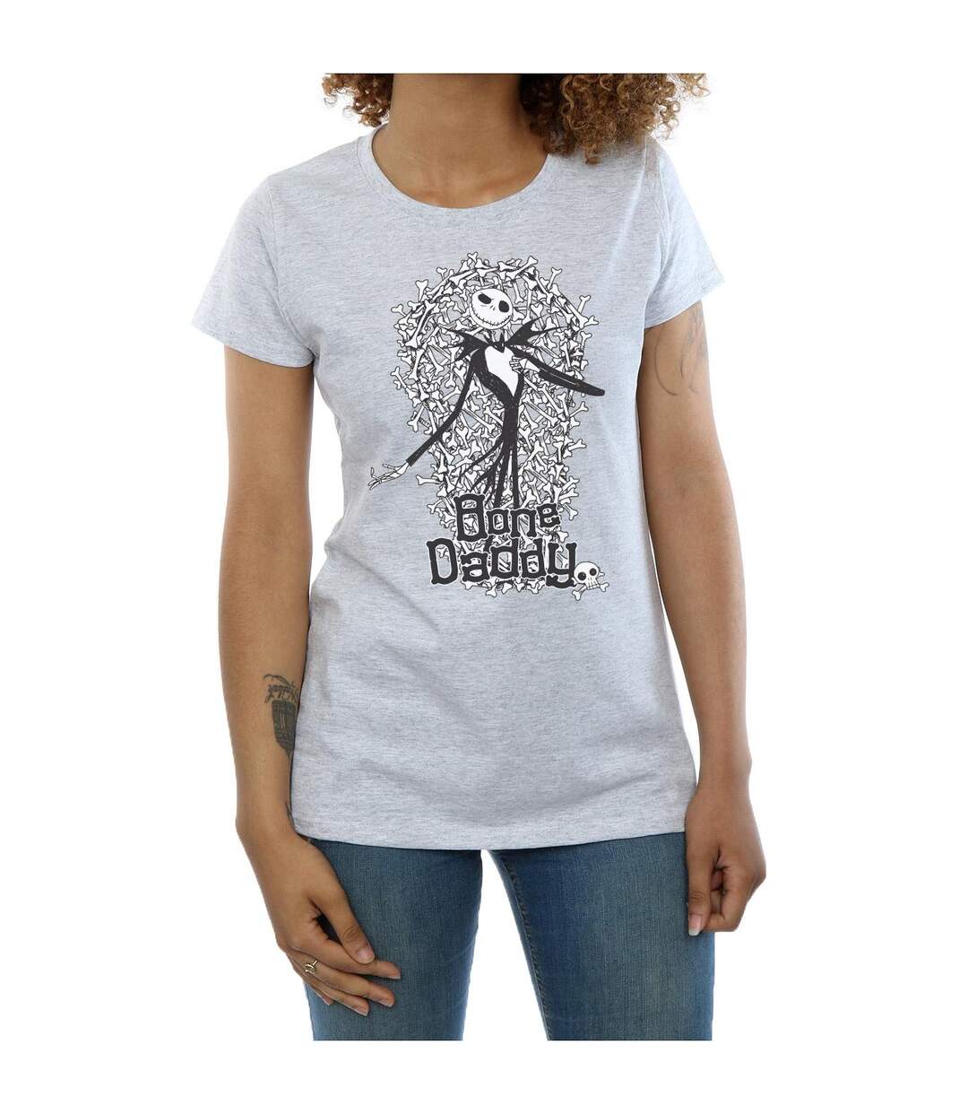 Disney Femme/Les femmes - T-shirt en coton Nightmare Before Christmas Bone Daddy (Les cauchemars avant Noël) (Gris sportif) - UTBI35505-3