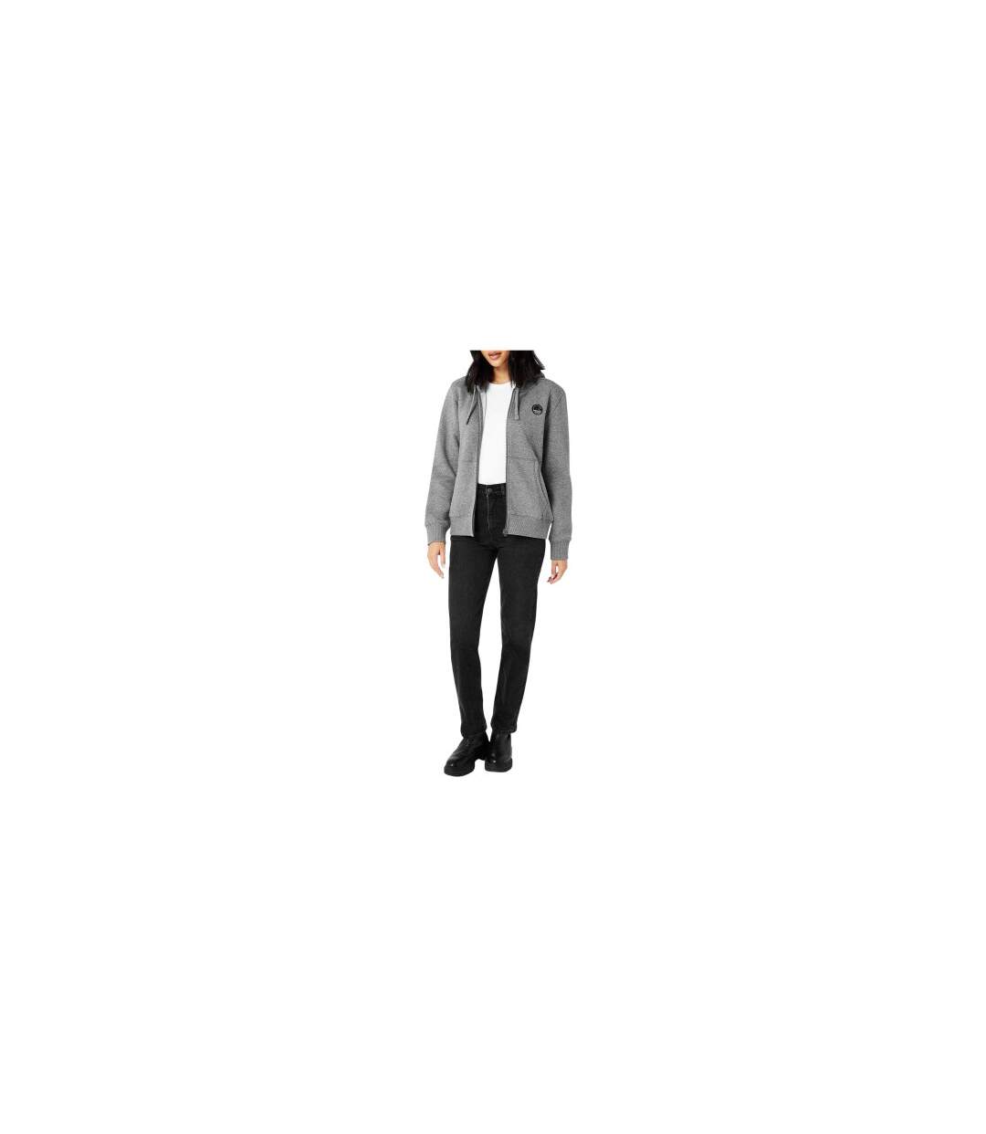 Womens/ladies Full Zip Hoodie Dark Charcoal Marl Signature-1