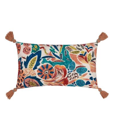 Wylder Aquess Tassel Floral Throw Pillow Cover (Coral) (30cm x 50cm) - UTRV3015