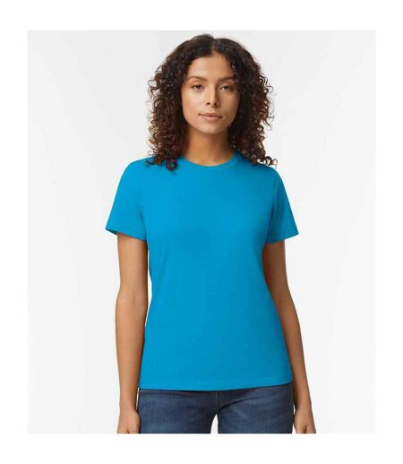 Womens/ladies soft midweight t-shirt sapphire blue Gildan