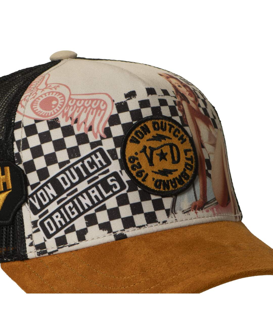 Casquette trucker imprimée en sublimation avec filet et écusson Subli Vondutch-3