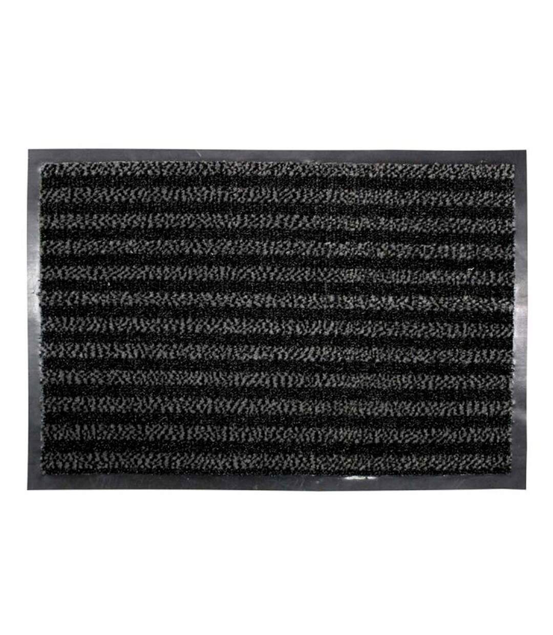 Tapis d'Entrée Grattoir Vallero 45x75cm Noir & Gris-1