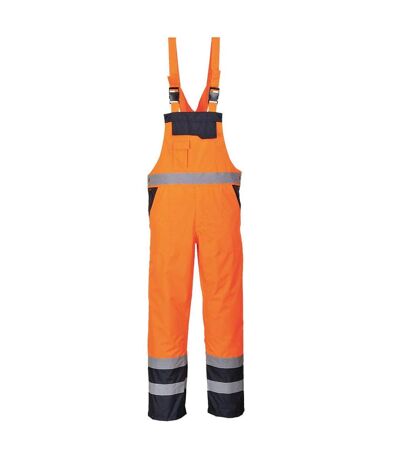 Portwest Mens Contrast Hi-Vis Safety Bib And Brace Overall (Orange) - UTPW946