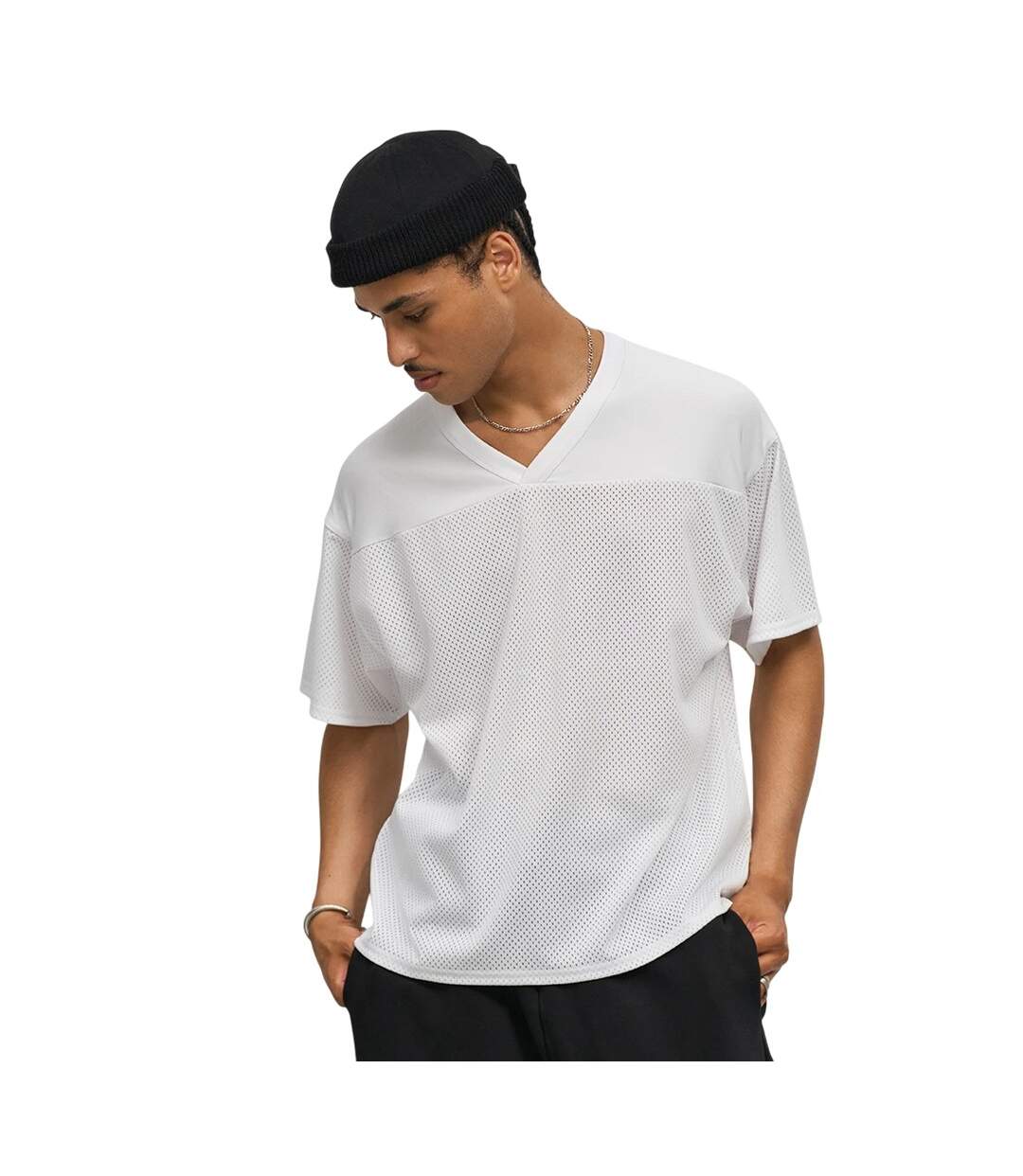 Unisex Adult Nino V Neck T-shirt White SOLS-4