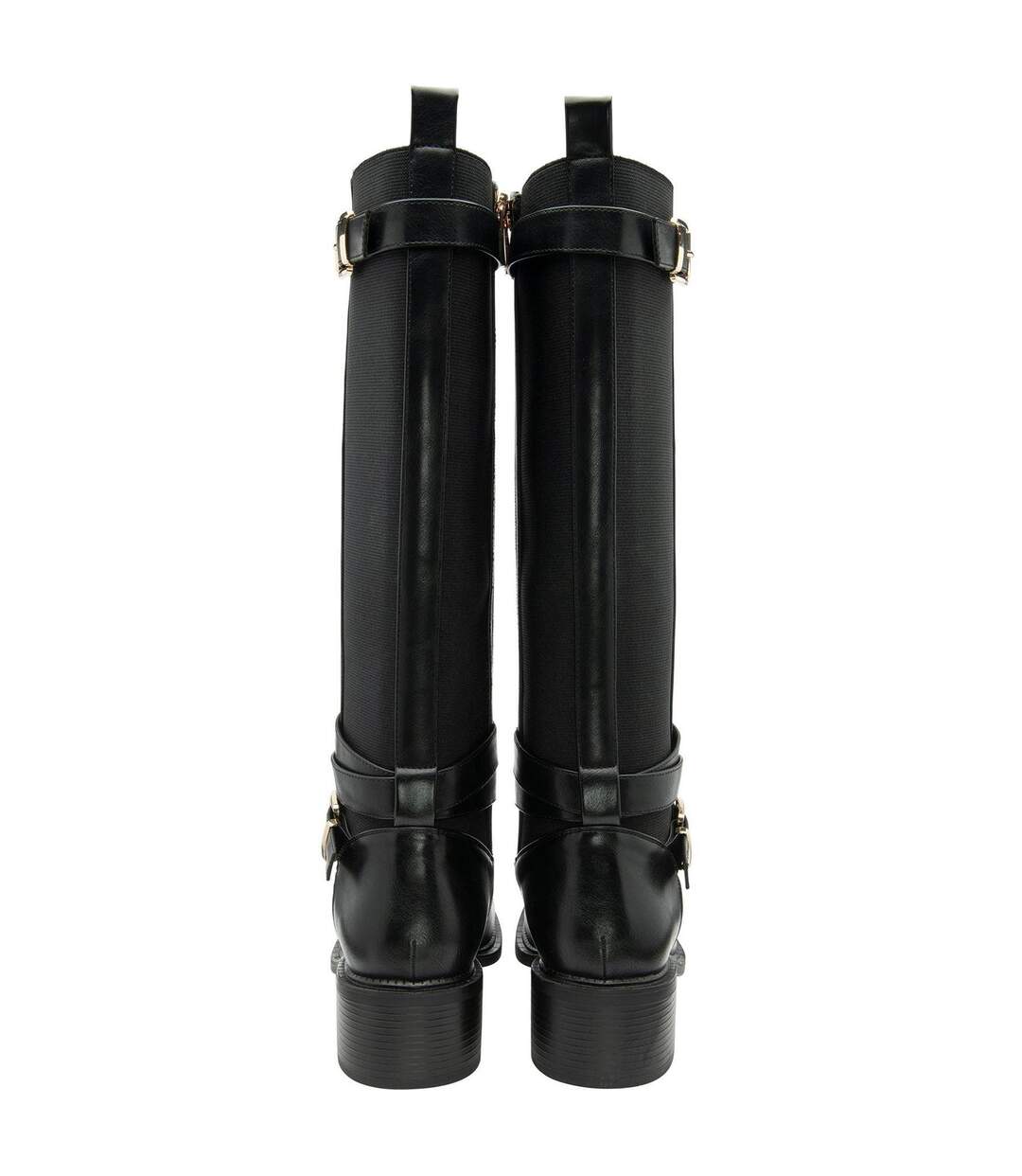 Womens/ladies Freya Leather Knee-high Boots Black Lotus Shoes-2