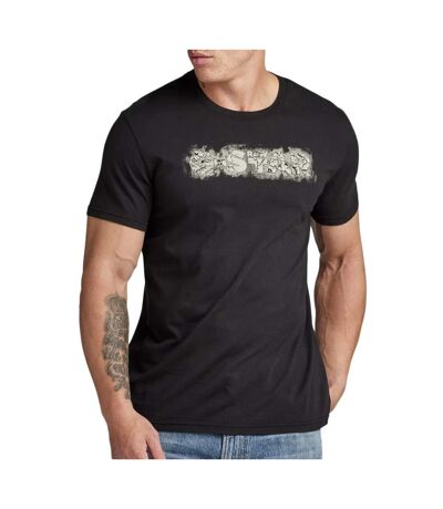 T-shirt noir homme  g-star raw distressed logo - l