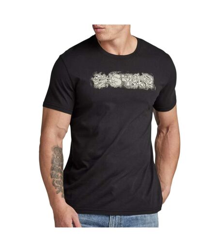 T-shirt noir homme  g-star raw distressed logo - l