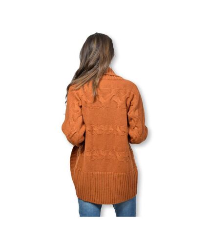 Gilet femme manches longues de couleur orange - décontracté