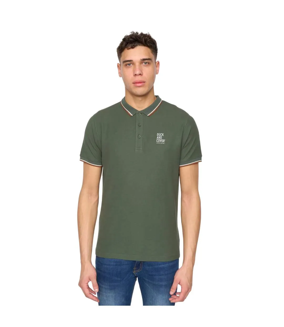 Mens Melports Polo Shirt Khaki Green Duck And Cover-1