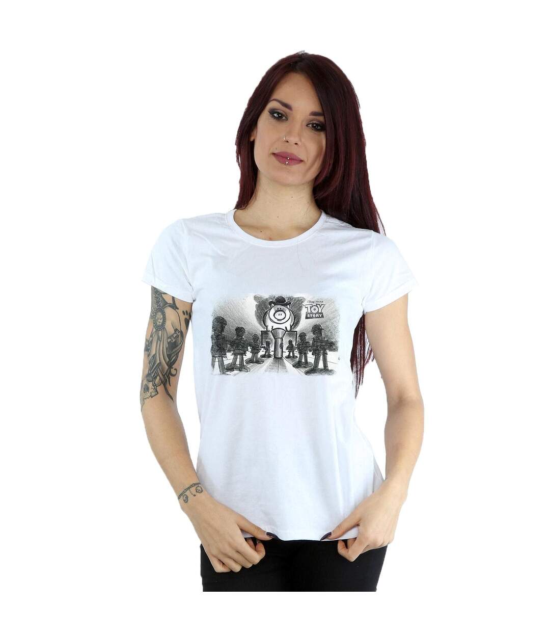 Disney T-shirt en coton Womens/Ladies Toy Story Evil Dr Pork Chop (Blanc) - UTBI44256-2