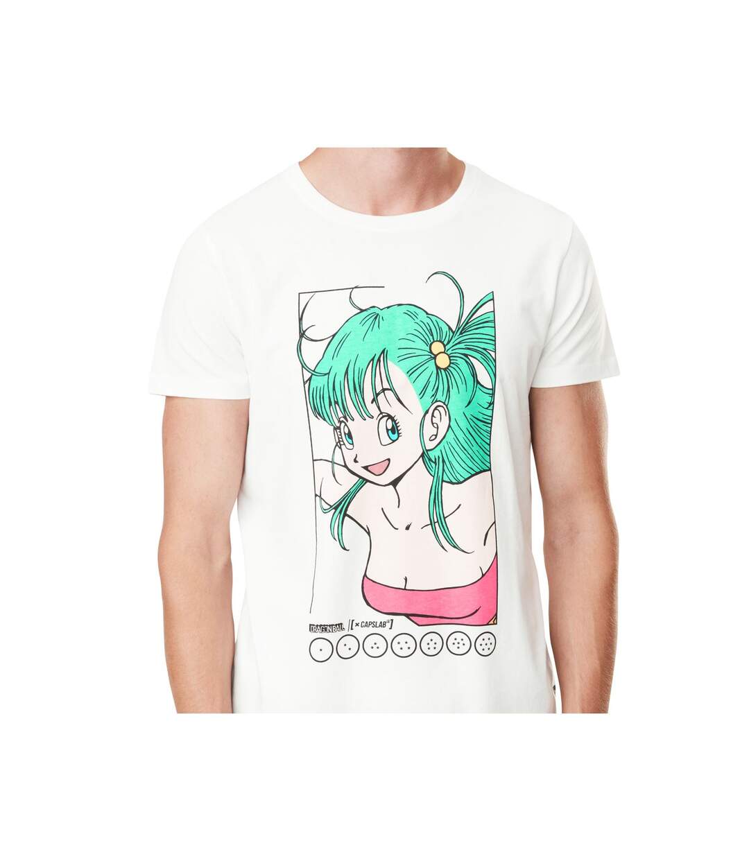 T-shirt homme en coton col rond Dragon Ball Bulma Capslab-3