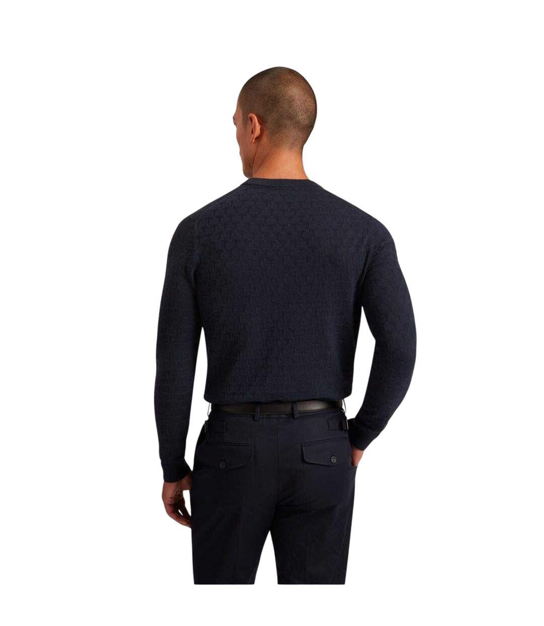 Pull Motif/style Points De Couture Homme Bleu Marine Ted Baker-3