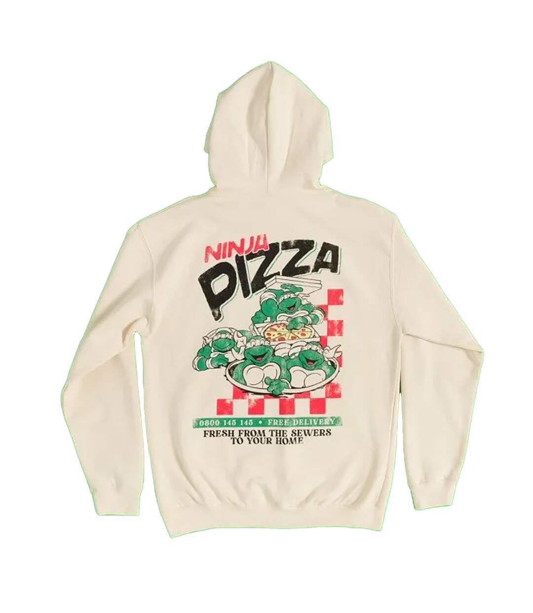 Unisex Adult Pizza Hoodie Off White Teenage Mutant Ninja Turtles-2