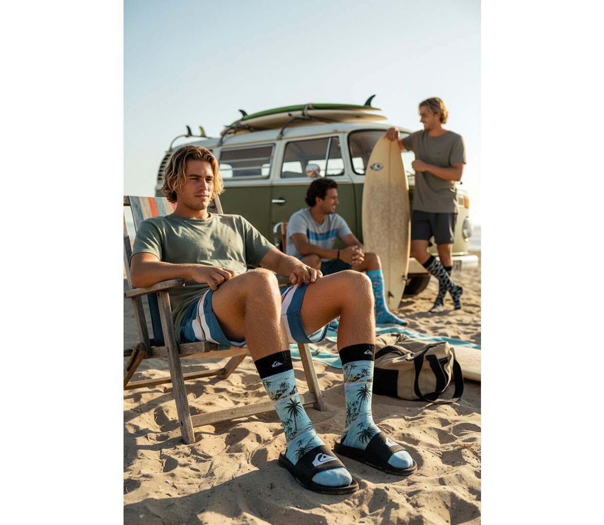 Quiksilver Pack de Chaussettes Homme Crew LONG Lifestyle Pack de 4 Paires-5