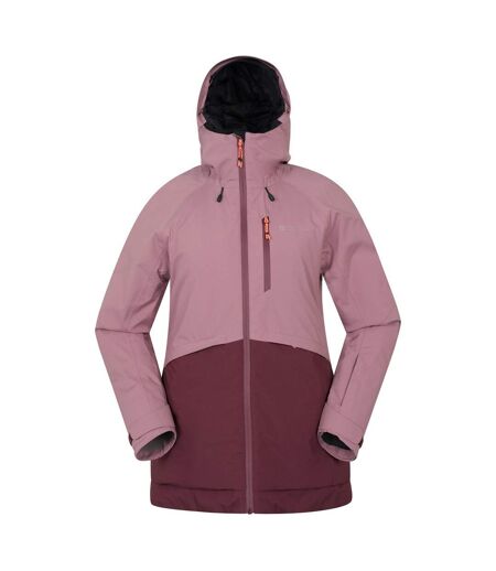 Womens/ladies Alpine Waterproof Padded Ski Jacket Dusky Purple Mountain Warehouse