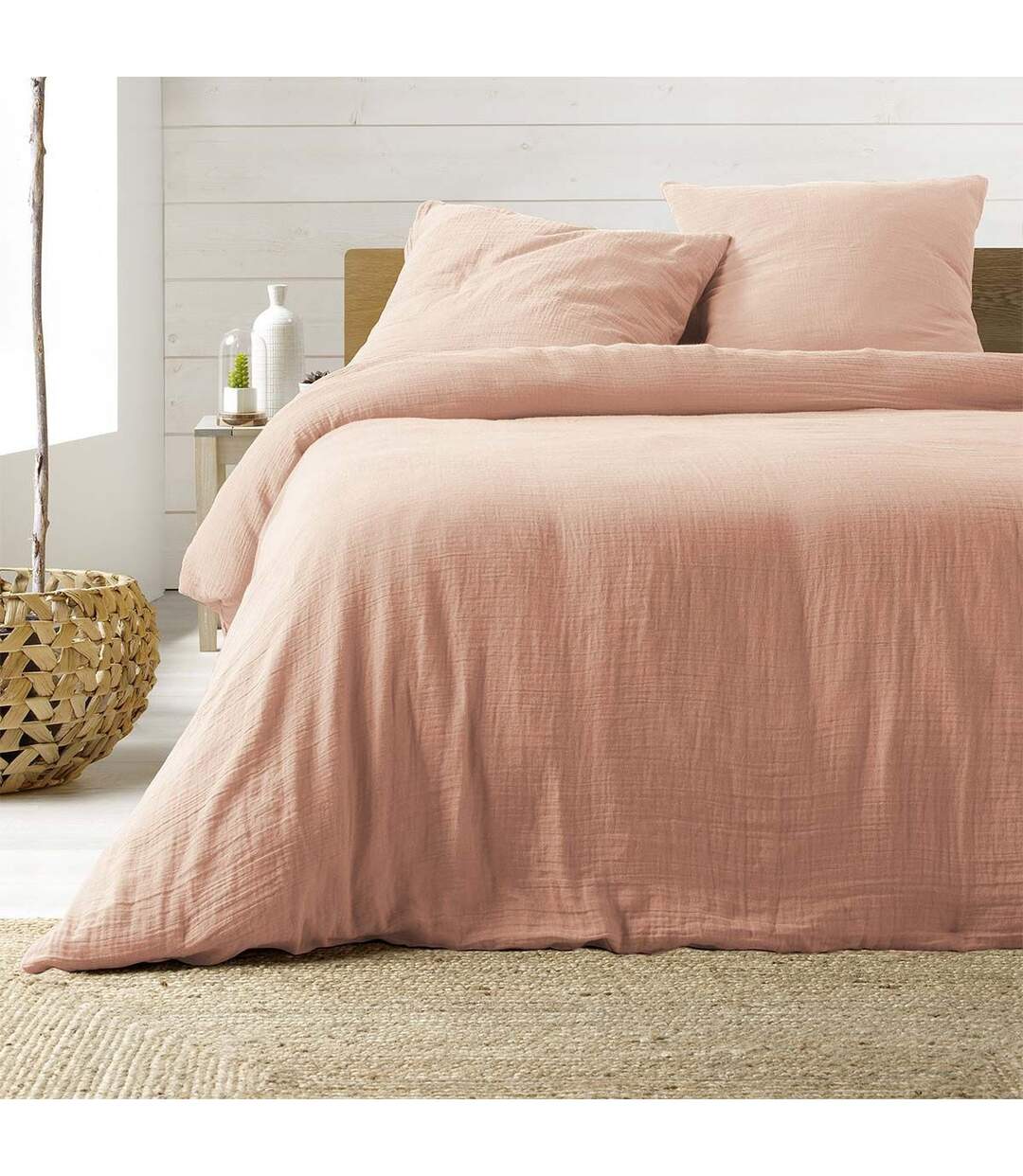 Parure de Lit 3 Pièces Angelia 240x220cm Rose-1