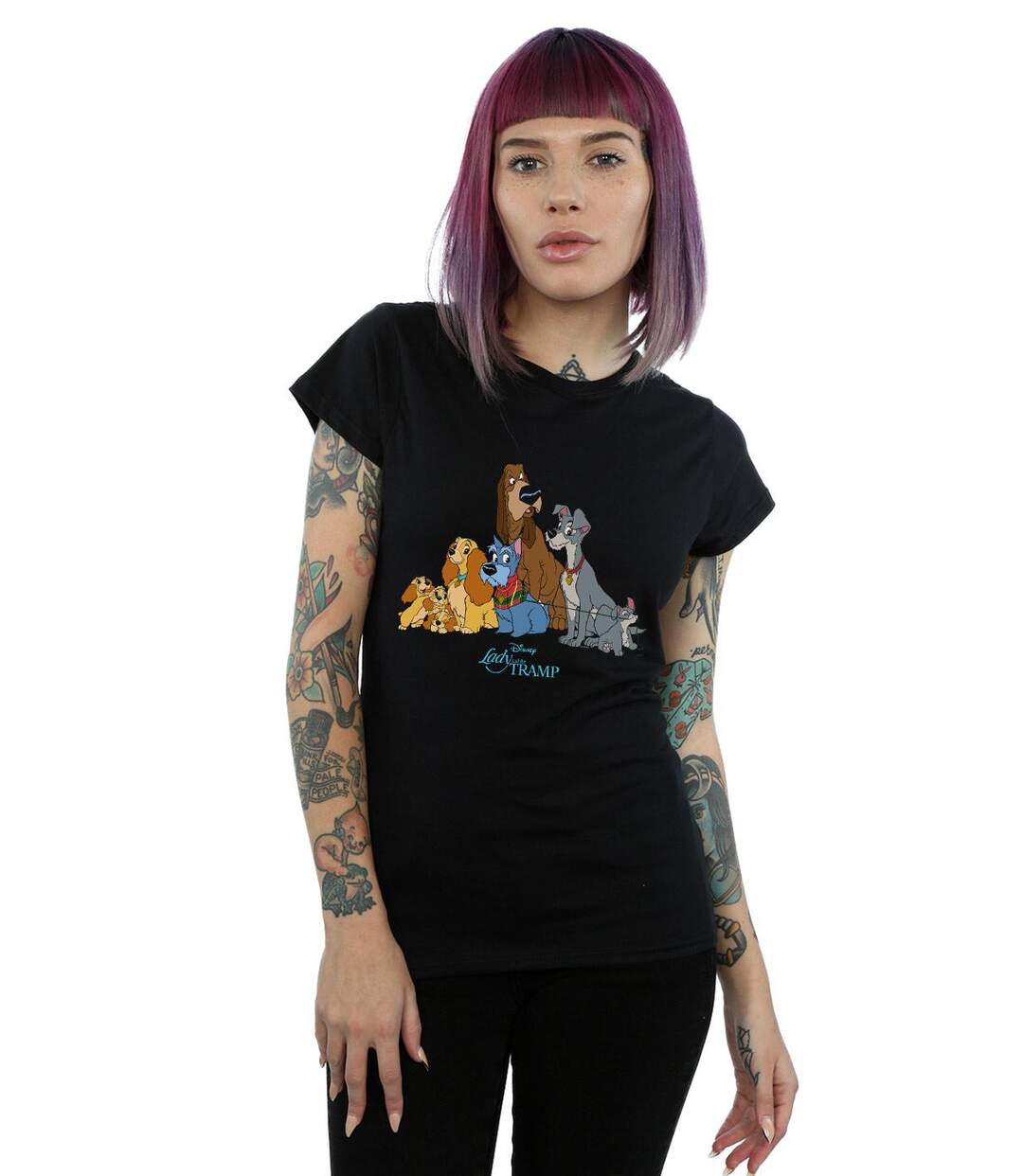Disney - T-shirt LADY AND THE TRAMP CLASSIC GROUP - Femme (Noir) - UTBI16158-2
