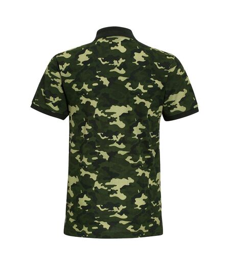 Asquith & Fox Mens Short Sleeve Camo Print Polo Shirt (Camo Green) - UTRW5351