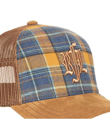 Casquette trucker à carreaux avec filet et visière suédine November Rock'n Free Life