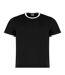 T-shirt Motif/style Ringer Homme Noir Blanc Kustom Kit-2
