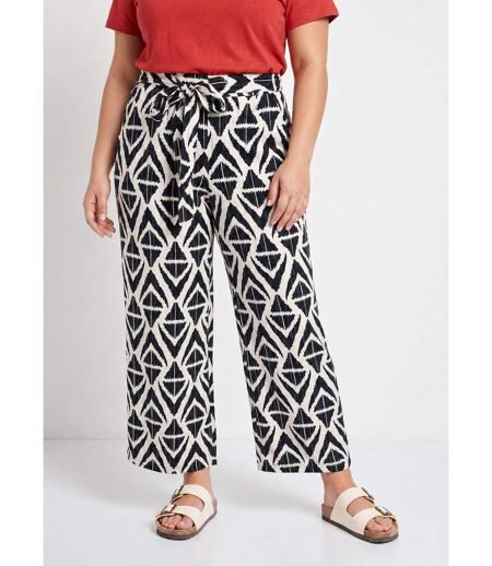 Pantalon large imprimé ethnique losanges