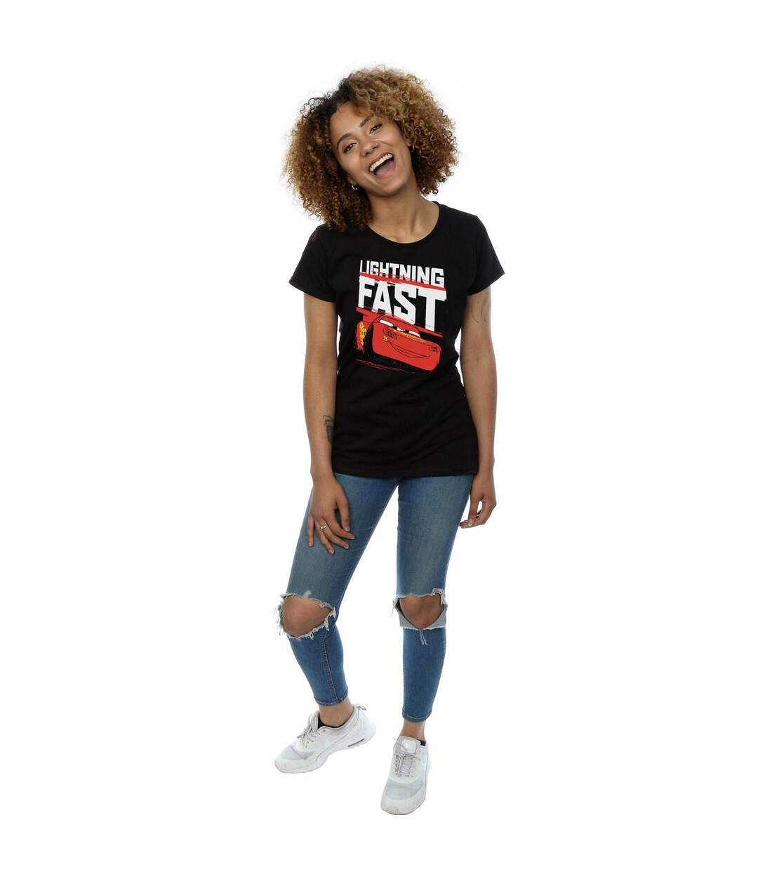 Disney - T-shirt CARS LIGHTNING FAST - Femme (Noir) - UTBI13604-4
