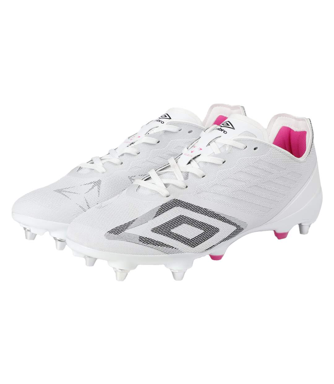 Mens Velocita Decima Pro Soft Ground Football Boots White Black Pink Glow Umbro-4