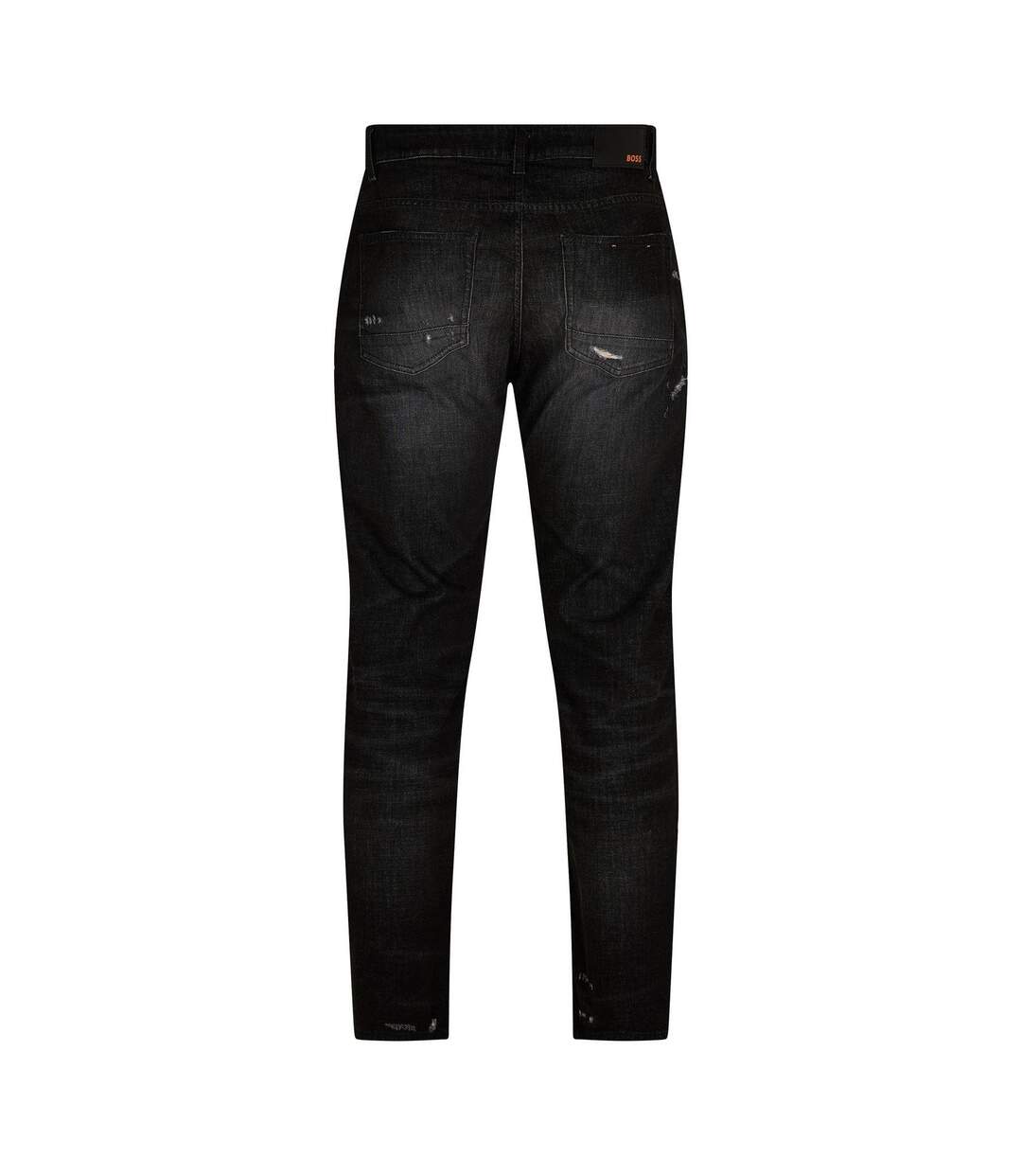 Mens Delaware Distressed Slim Jeans Charcoal Boss-2