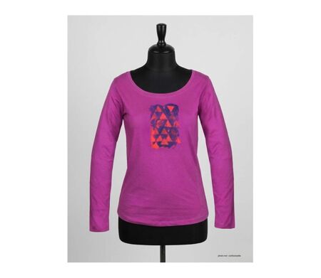 Mayflower NEON1 : Tee-shirt manches longues rose fushia 100% coton éclatant