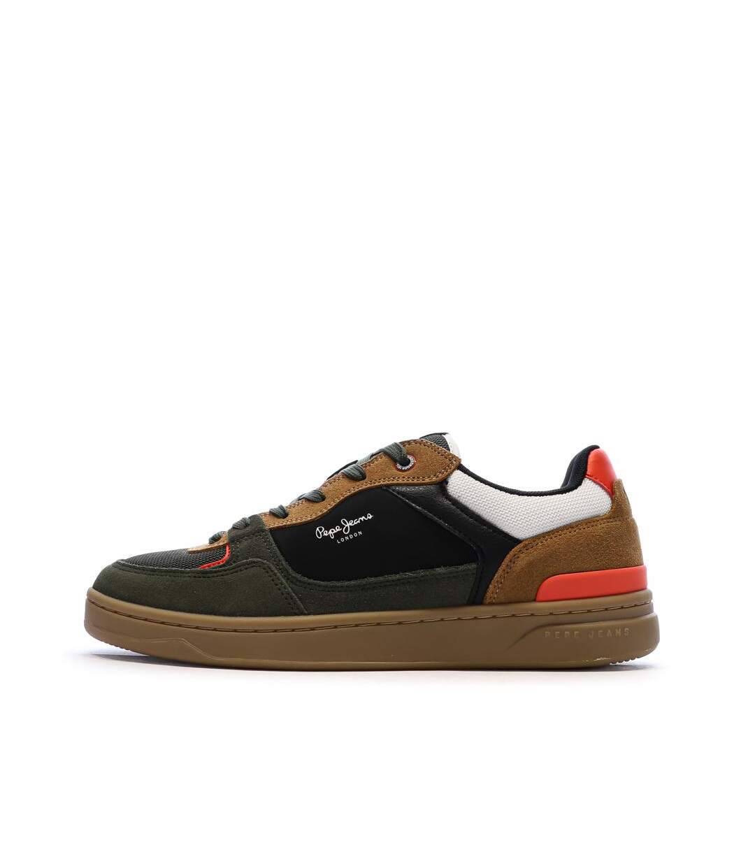 Baskets kaki/camel homme pepe jeans kore skate-1