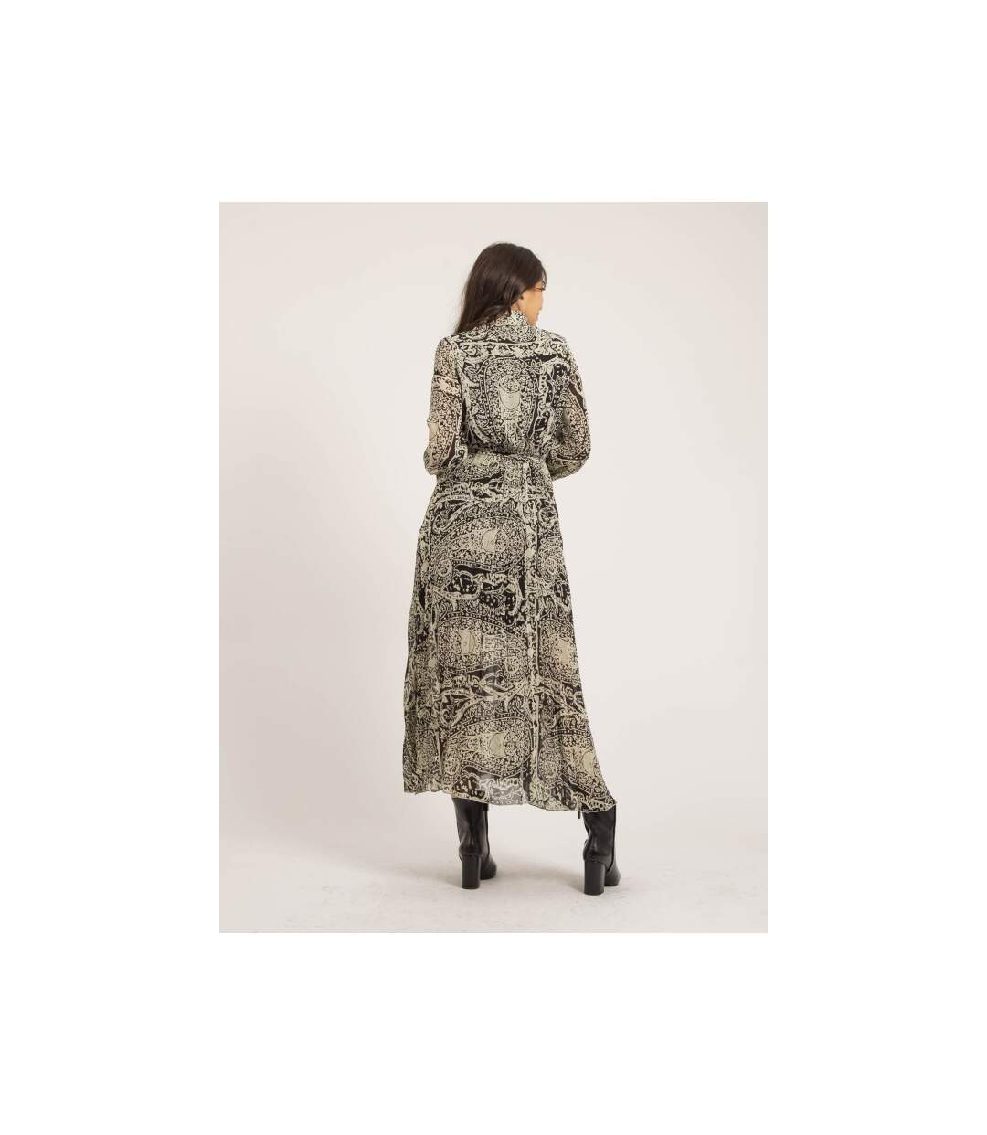 Robe longue plissée motifs INASSIA - Dona X Lisa-2