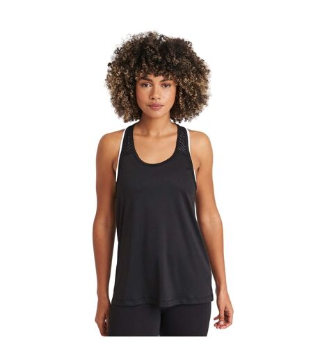 Womens/ladies girlie cool workout vest top charcoal/black AWDis Cool