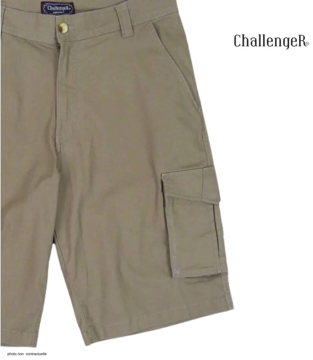 CHALLENGER INDIANA1 : Bermuda homme en coton stretch beige robuste et extensible-4