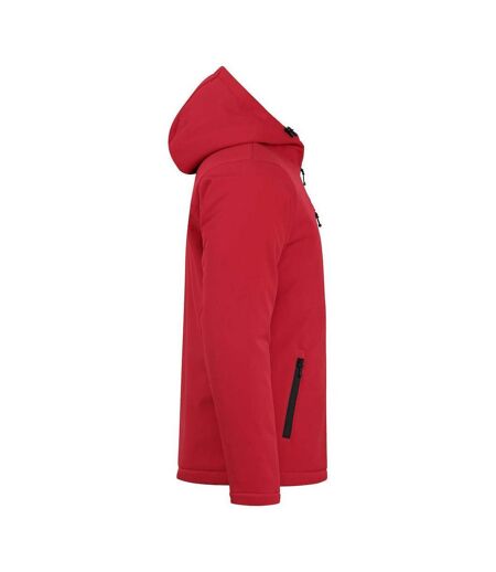 Mens Padded Soft Shell Jacket Red Clique