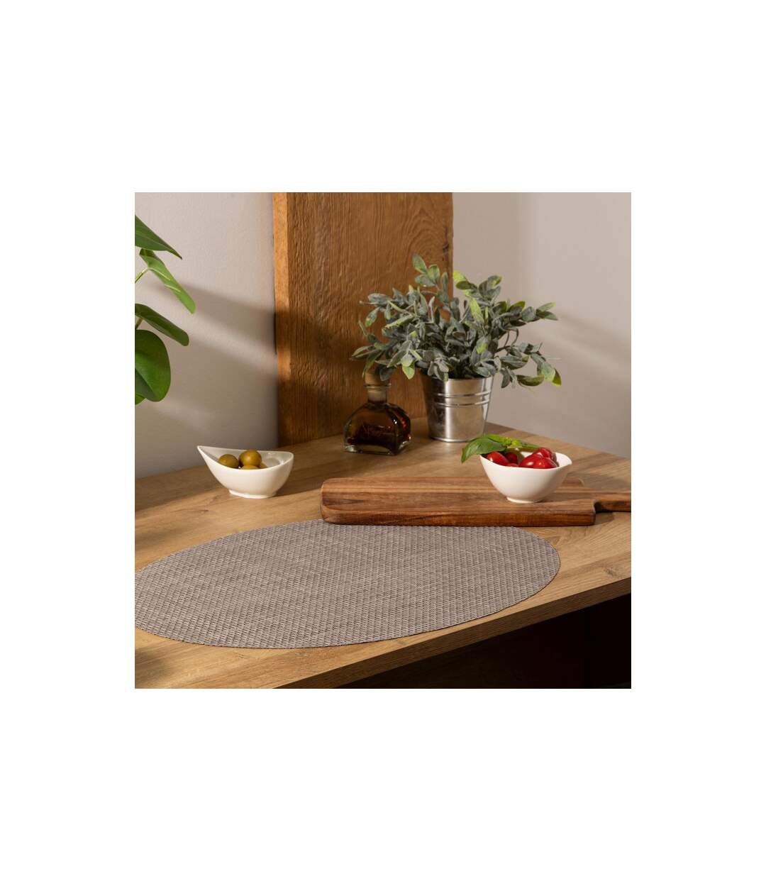 Set de Table Ovale Maoli 35x48cm Gris