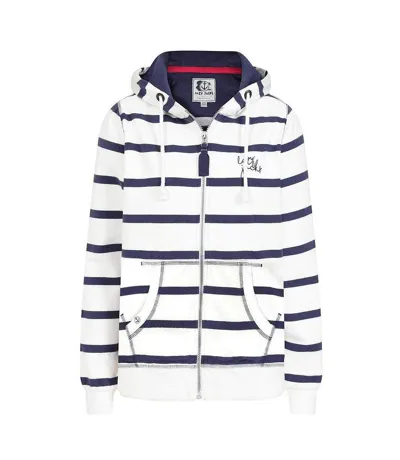 Womens/ladies Striped Full Zip Hoodie Twilight Lazy Jacks