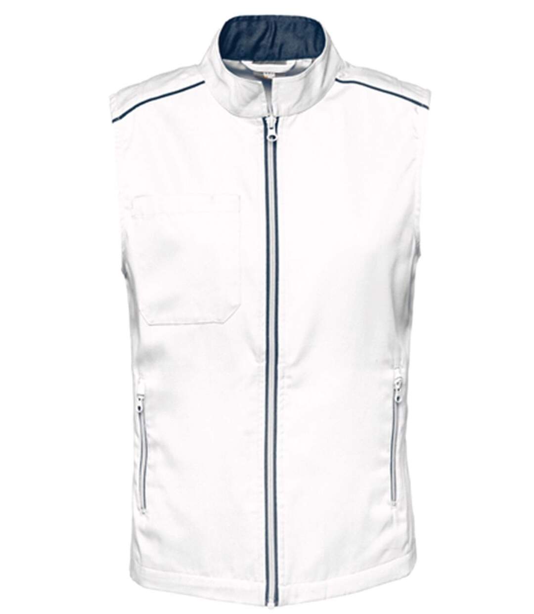 Gilet sans manches DayToDay - Femme - WK6149 - blanc et bleu marine