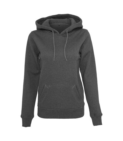 Build Your Brand Womens/Ladies Heavy Pullover Hoodie (Charcoal)