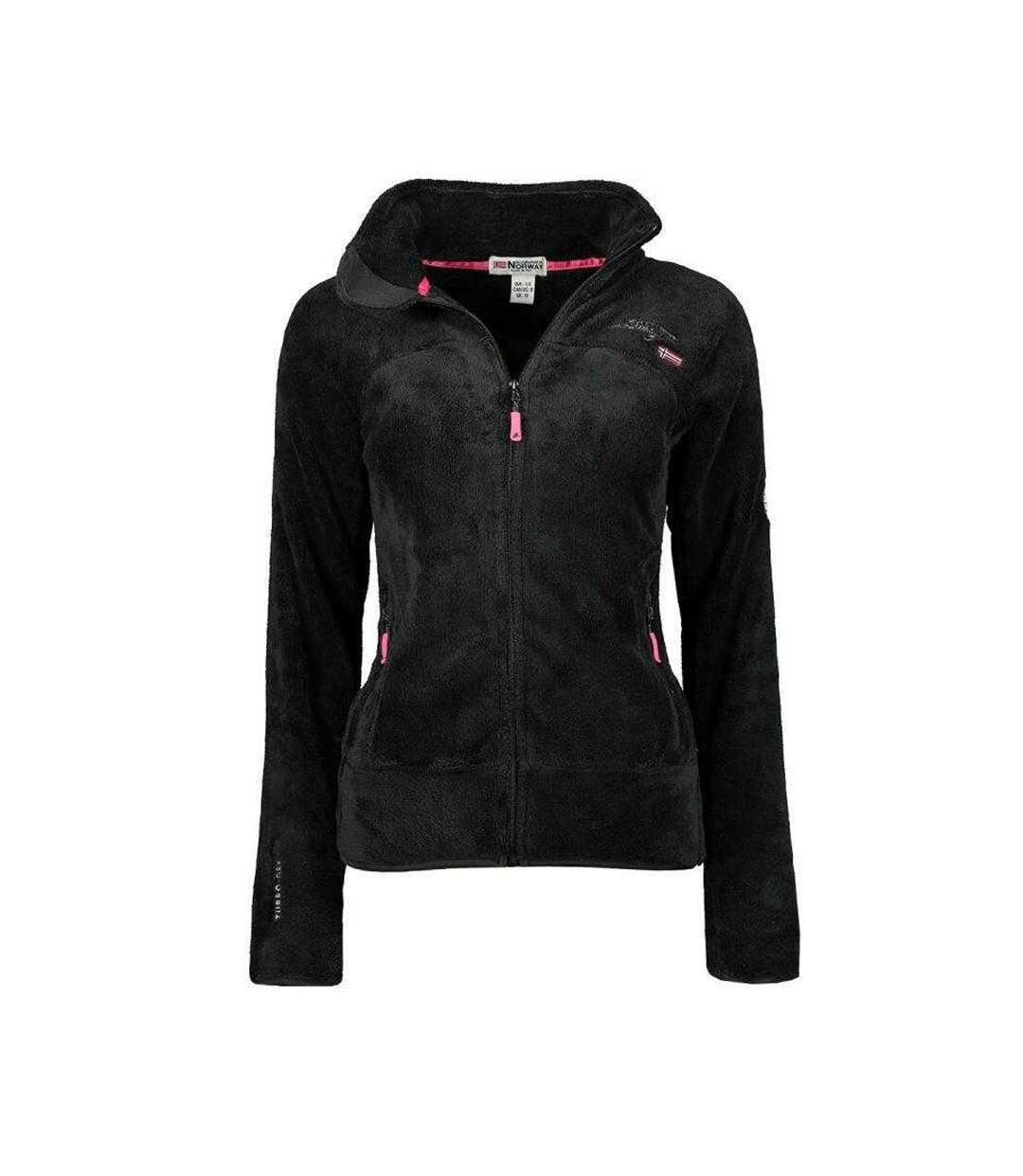 Womens/ladies Upaline Fleece Hoodie Black Geographical Norway-1