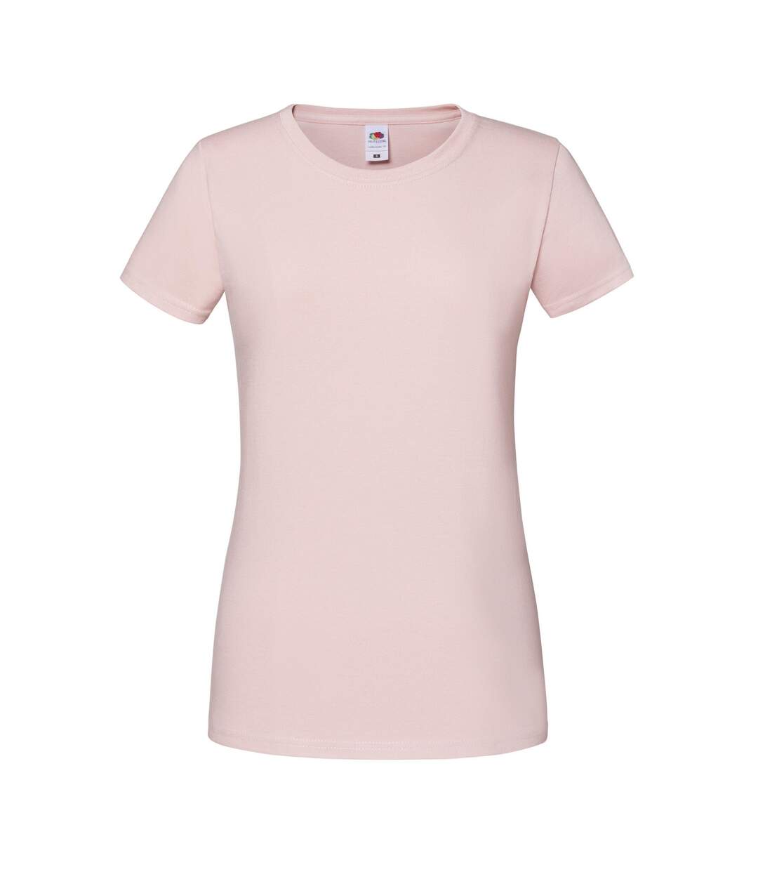 Womens/ladies Iconic 195 Premium Ringspun Cotton T-shirt Powder Rose Fruit Of The Loom-1