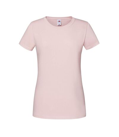 Womens/ladies Iconic 195 Premium Ringspun Cotton T-shirt Powder Rose Fruit Of The Loom