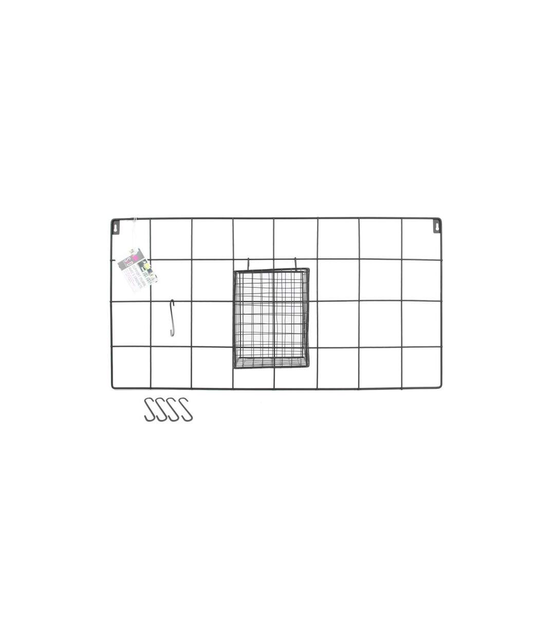 Support Mural 5 Crochets Design Filaire 60cm Noir-4