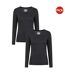 Pack Of 2  Womens/ladies Keep The Heat Round Neck Thermal Top  Black Mountain Warehouse-1