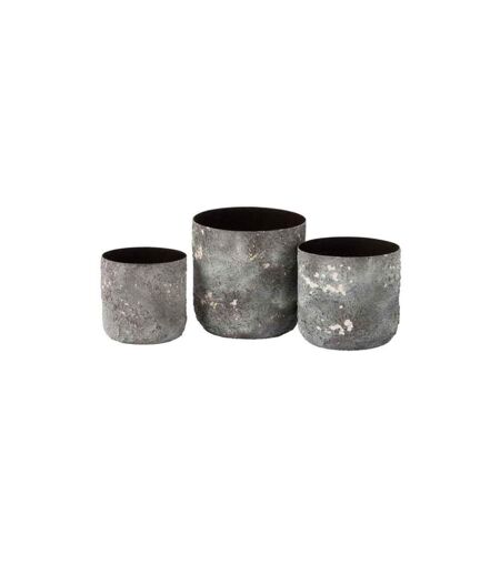 Paris Prix - Lot De 3 Cache-pots En Métal effy 18cm Gris