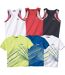Pack of 3 Men's Graphic Print Vests and 3 V-Neck Graphic Print T-Shirts