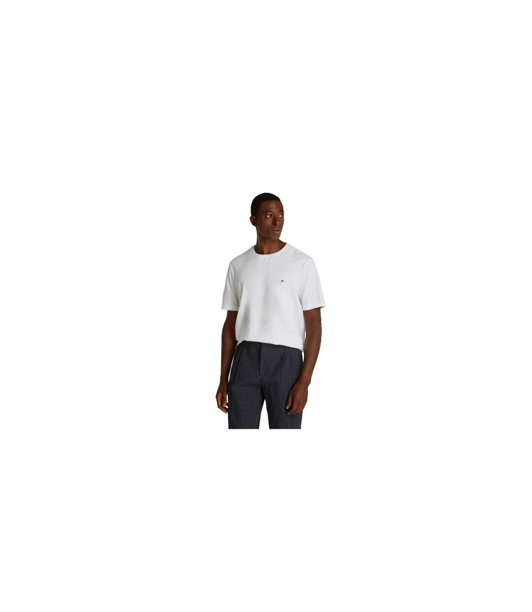 T-shirt Motif/style Logo Brodé Homme Blanc Tommy Hilfiger-1