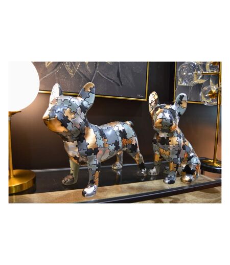 Statuette bouledogue debout en polyrésine Puzzle